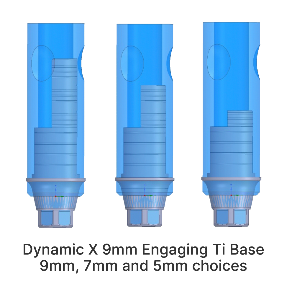 Dynamic X 9mm Engaging Ti Base 9mm, 7mm and 5mm choices