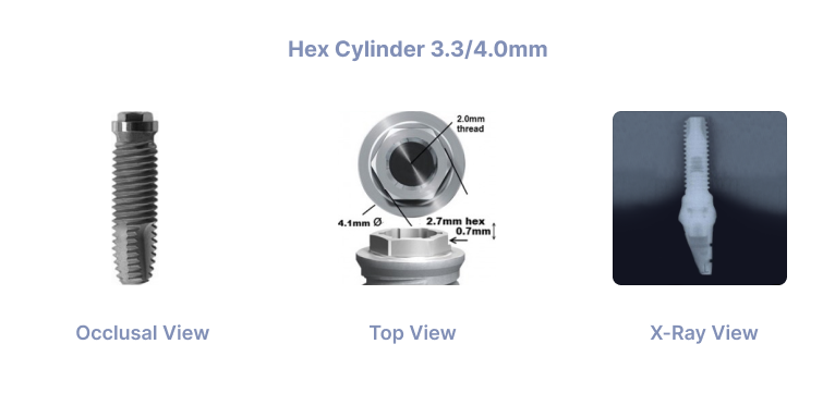 Hex Cylinder 3.3/4.0mm