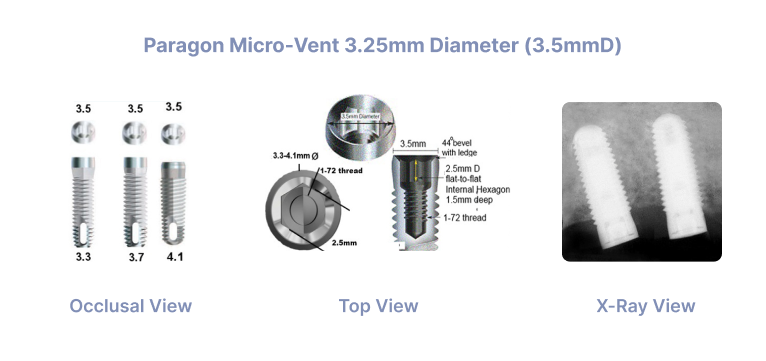 PARAGON MICRO-VENT 3.25mm DIAMETER (3.5mmD)
