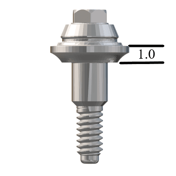 Biomet 3i Certain®-compatible 3.4mm Straight Multi-Unit Abutment X 1mm
