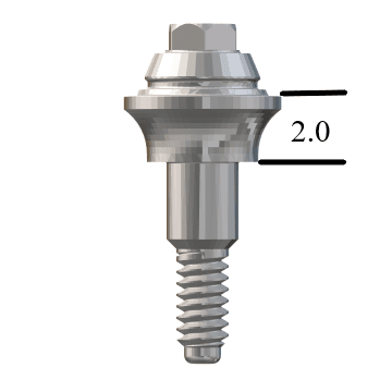 Biomet 3i Certain®-compatible 3.4mm Straight Multi-Unit Abutment X 2mm