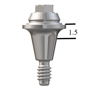 Astra®-compatible Aqua 3.5/4.0mm Straight Multi-Unit Abutment X 1.5mm