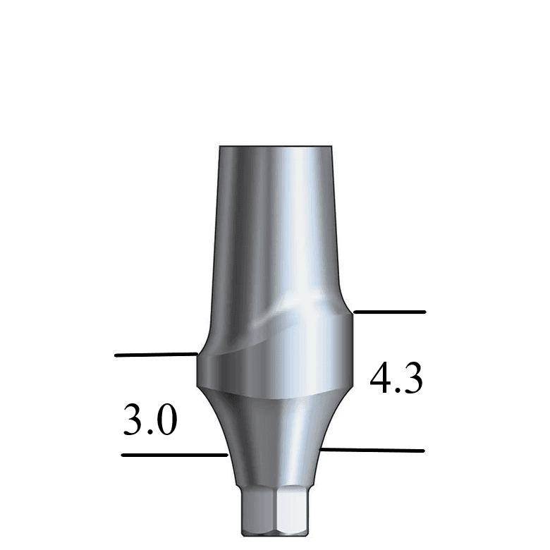 Hiossen® HG-compatible Mini Esthetic Abutment Straight, Anterior
