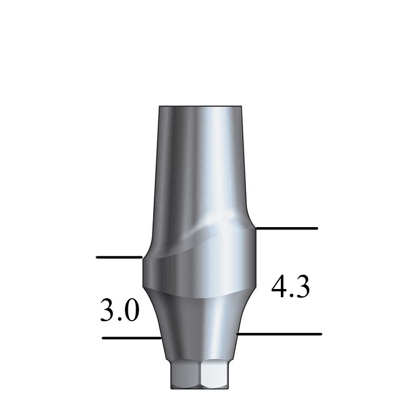 Hiossen® HG-compatible Regular Esthetic Abutment Straight, Anterior