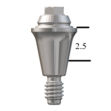 Hiossen® HG-compatible Regular Straight Multi-Unit Abutment X 2.5mm
