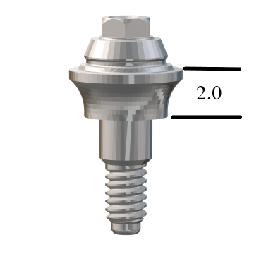NobelBiocare™ Tri-Lobe-compatible NP Straight Multi-Unit Abutment X 2.0mm