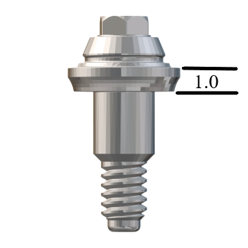 NobelBiocare™ Tri-Lobe-compatible RP Straight Multi-Unit Abutment X 1mm
