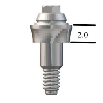 NobelBiocare™ Tri-Lobe-compatible RP Straight Multi-Unit Abutment X 2mm