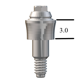 NobelBiocare™ Tri-Lobe-compatible RP Straight Multi-Unit Abutment X 3mm