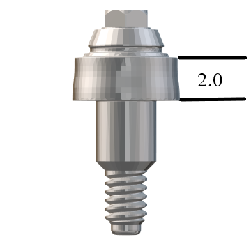 NobelBiocare™ Tri-Lobe-compatible WP Straight Multi-Unit Abutment X 2mm