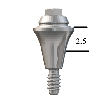NobelActive™/Conical-compatible NP Straight Multi-Unit Abutment X 2.5mm