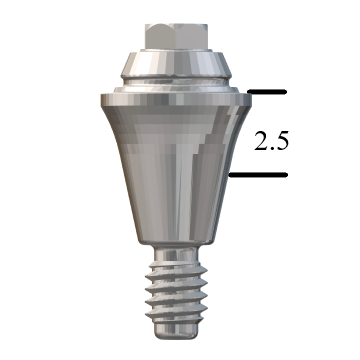 NobelActive™/Conical-compatible RP Straight Multi-Unit Abutment X 2.5mm