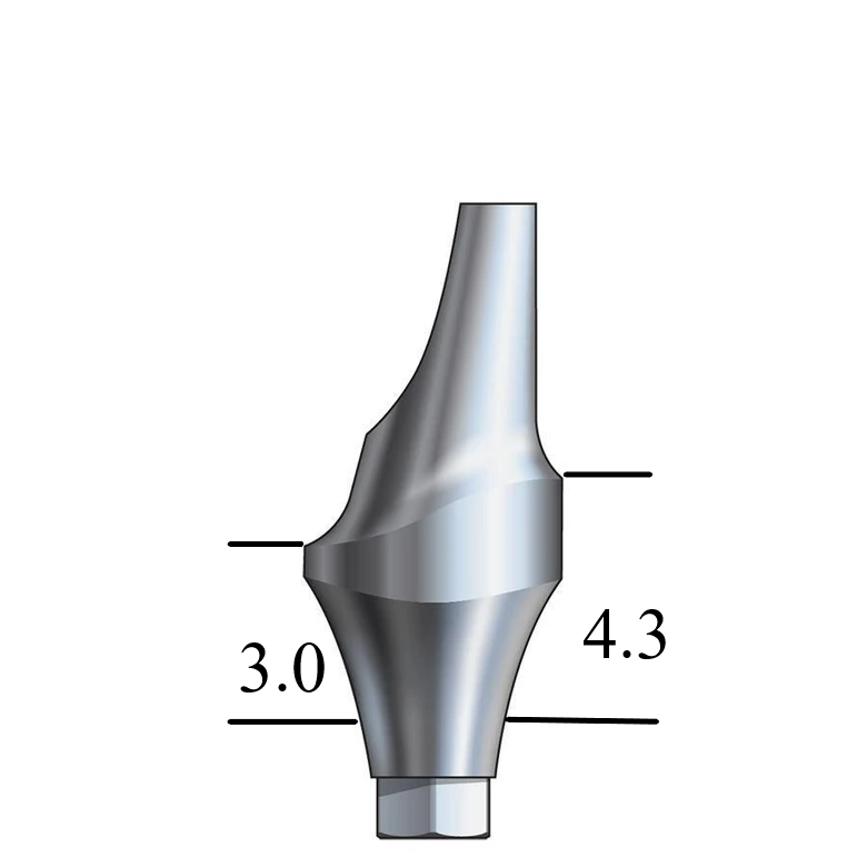 Astra®-compatible Aqua 3.5/4.0mm Esthetic Abutment 15° Angle, Anterior