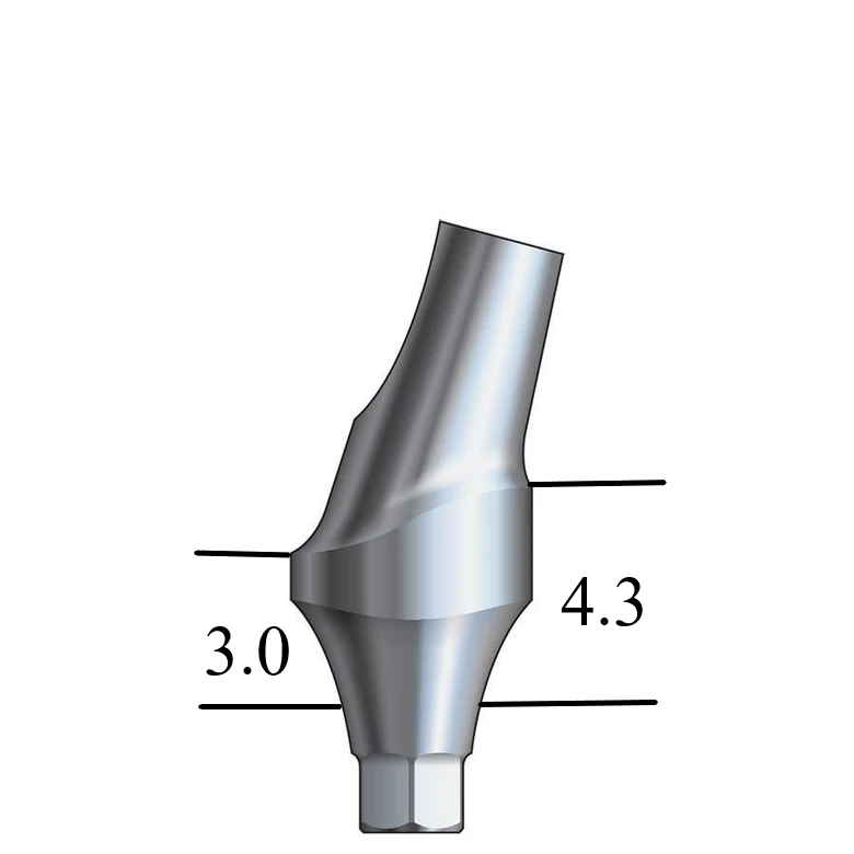 Hiossen® HG-compatible Mini Esthetic Abutment 15° Angle, Anterior