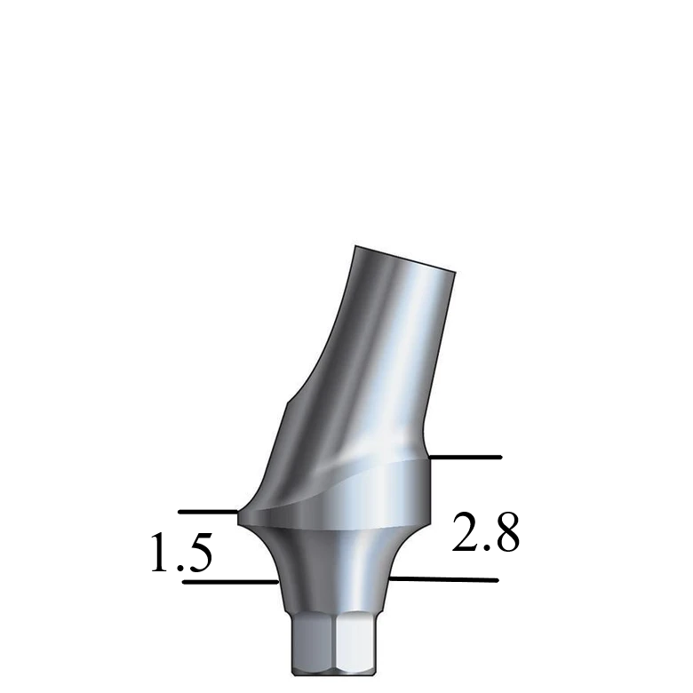 Hiossen® HG-compatible Mini Esthetic Abutment 15° Angle, Posterior