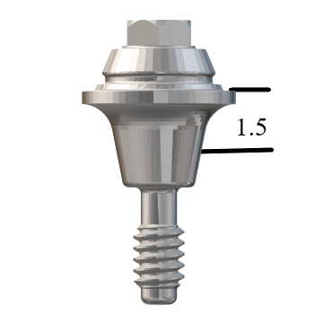 Hiossen® HG-compatible Mini Straight Multi-Unit Abutment X 1.5mm