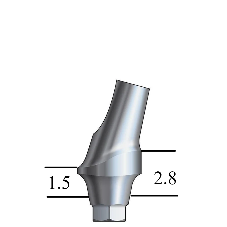 Hiossen® HG-compatible Regular Esthetic Abutment 15° Angle, Posterior